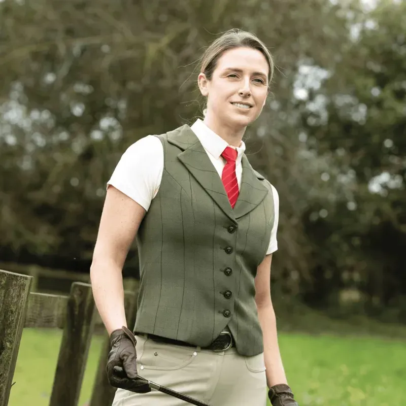 Equetech Bellingham Deluxe Show Waistcoat in Bellingham Green-3