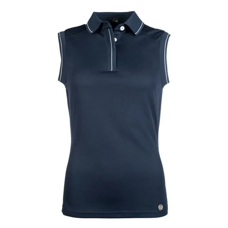 Hkm Catherine Sleeveless Polo Shirt in Deep Blue