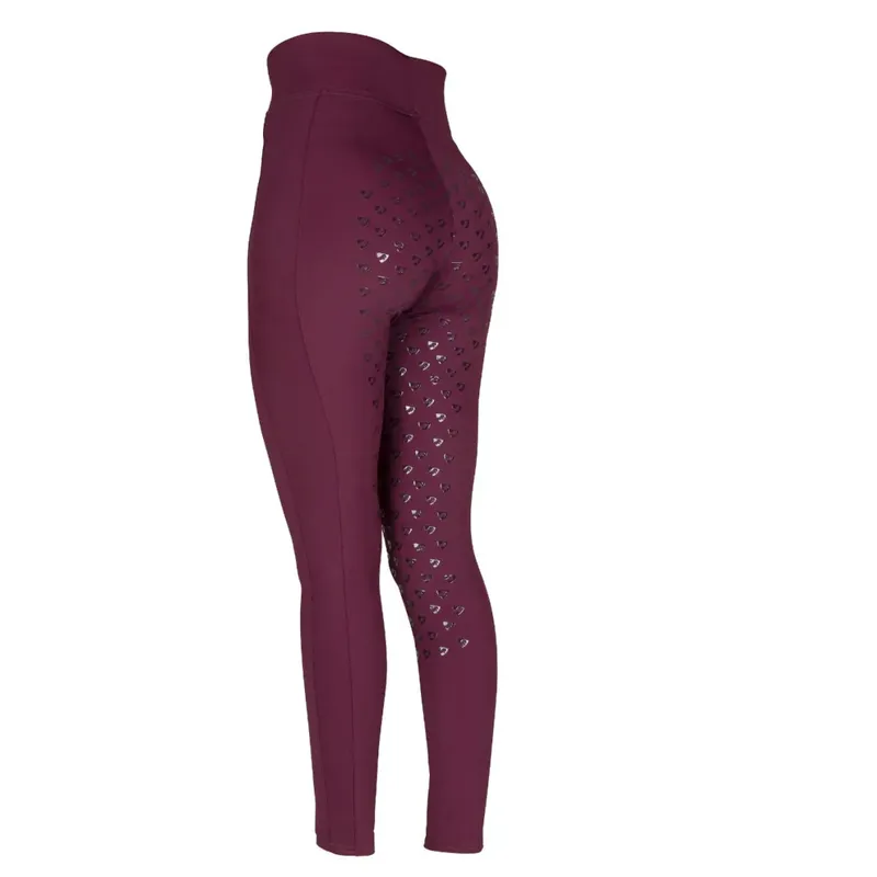 Aubrion Eltar Young Rider Riding Tights Black Cherry-1
