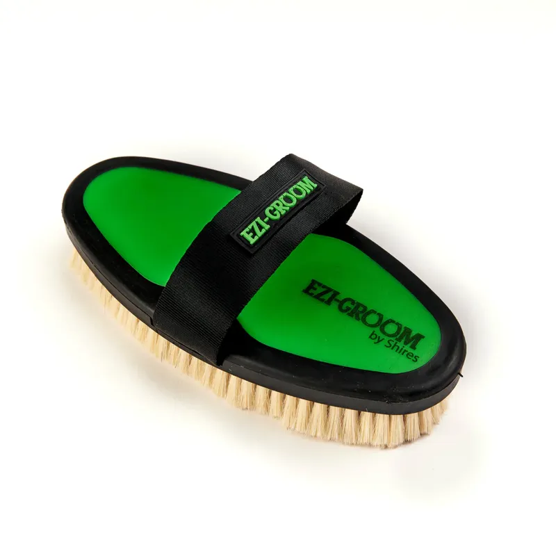 Ezi Groom Grip Body Brush with Goat Hair Lime Green-1