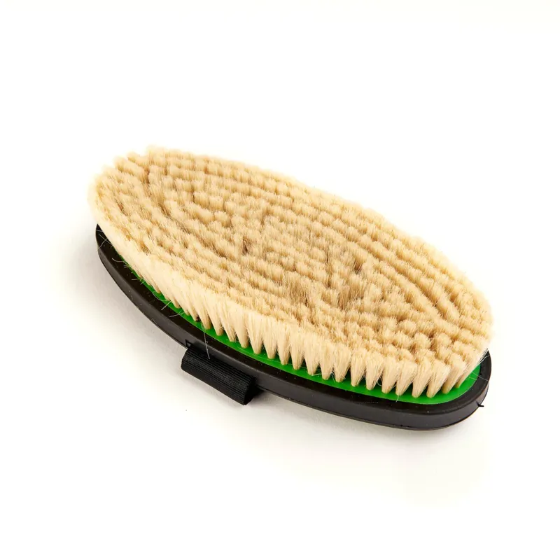 Ezi Groom Grip Body Brush with Goat Hair Lime Green