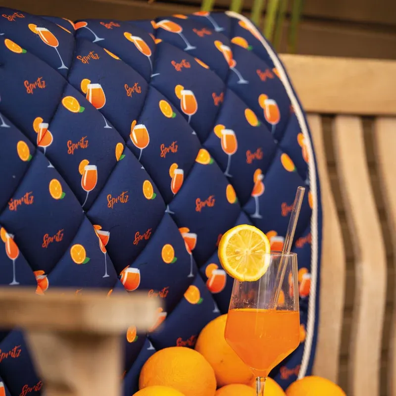HKM Splash GP Saddlecloth Deep Blue and Orange-1