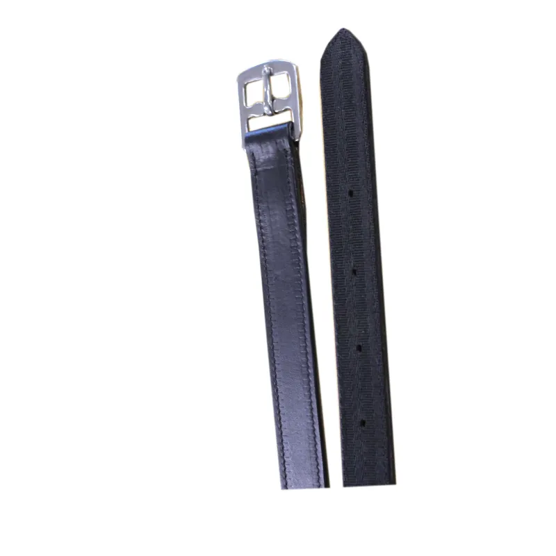 Equisential Stirrup Leathers with Nylon Back Black