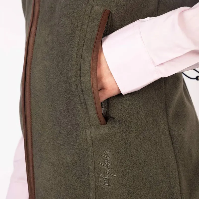 Rydale Ladies Huggate Fleece Waistcoat Khaki-3