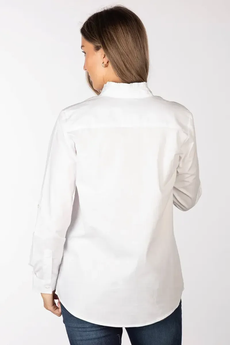 Rydale Ladies Ivy Overhead Ruffled Shirt Ivory-1