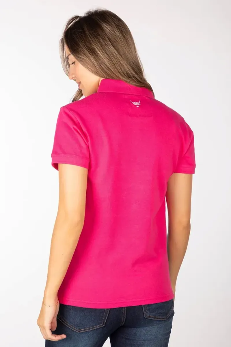 Rydale Ladies Byland Polo Shirt Navy/White/ Bourbon-1