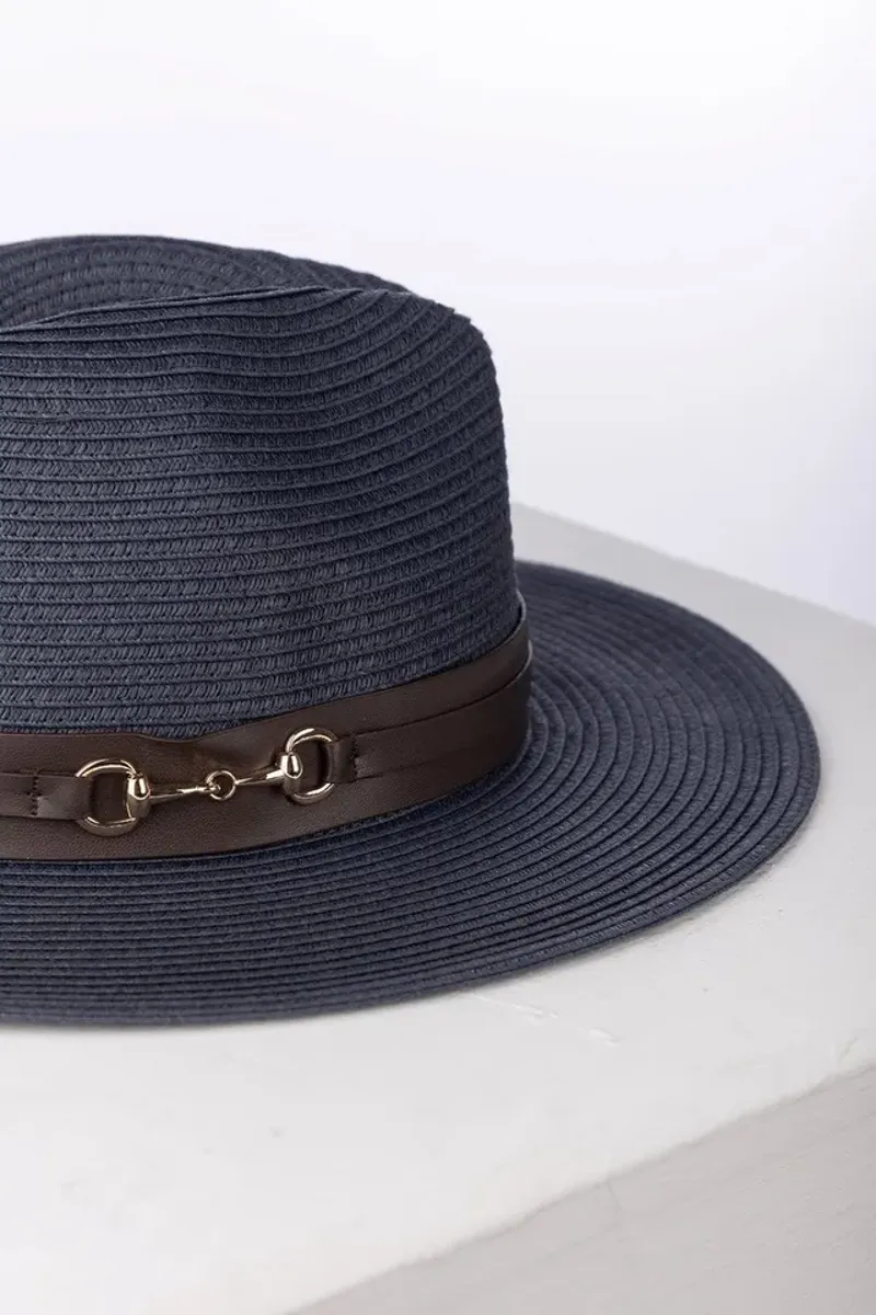 Rydale Ladies Aislaby Panama Summer Hat Navy-1