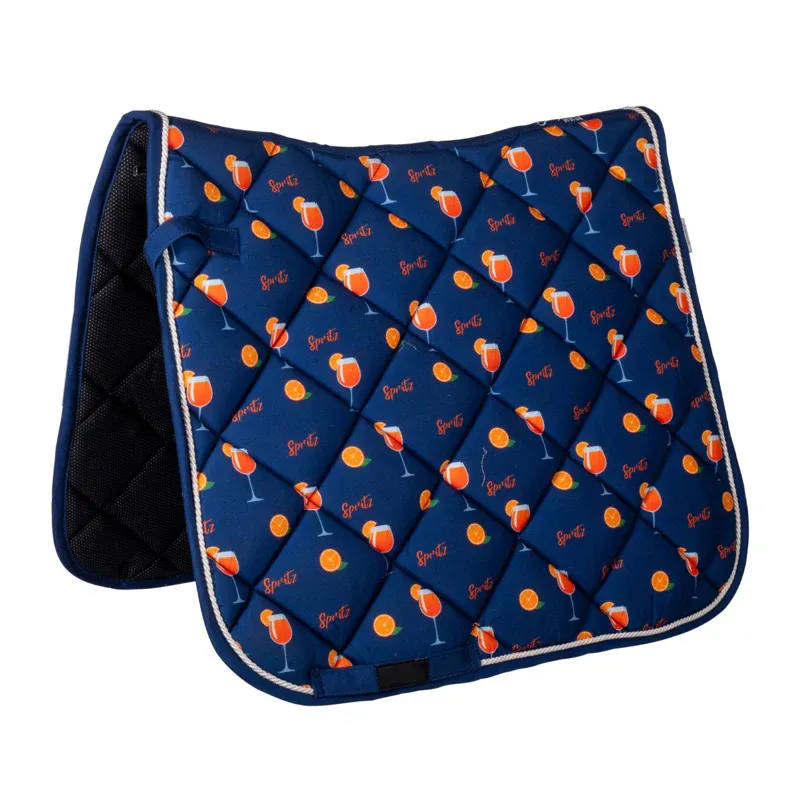 HKM Splash Dressage Saddlecloth Deep Blue and Orange