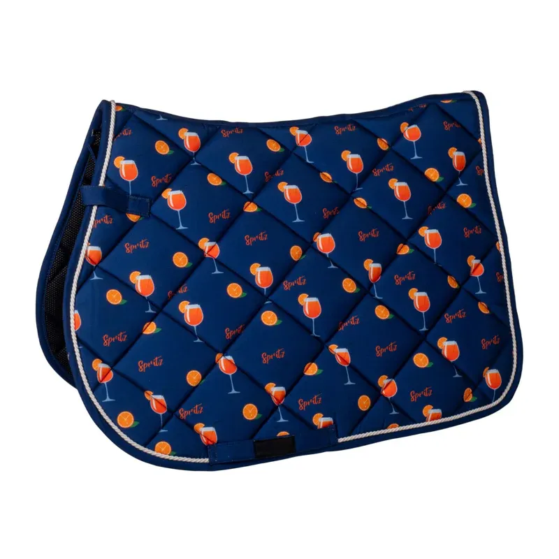 HKM Splash GP Saddlecloth Deep Blue and Orange